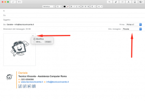 inserire immagine mail non come allegato mac