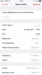 azzerare consumo dati iphone