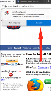 fb purity impostazioni estensione