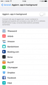 schermata impostazioni aggiornamento app iphone