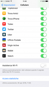 schermata impostazione assistente wifi iphone