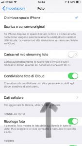 libreria foto icloud ios 11 dati cellulare