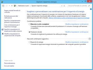 risparmio energetico in windows